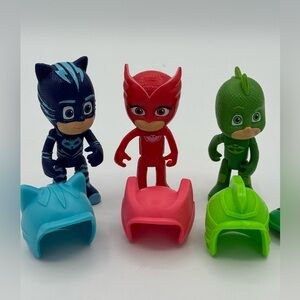 PJ Mask Figures with helmets and one shield